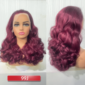 #99j Double Drawn Bouncy Curl 13x4 Transparent Lace Full Frontal 300% Density Wig